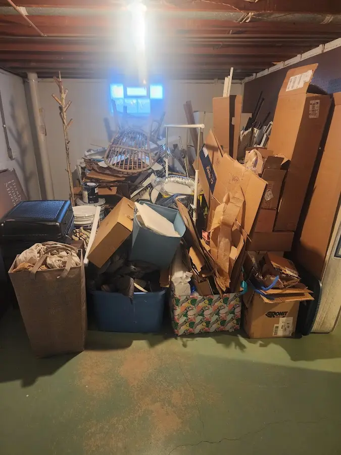 Roll-off dumpster container at job site for 20 Yard Dumpster Rental in Dewey